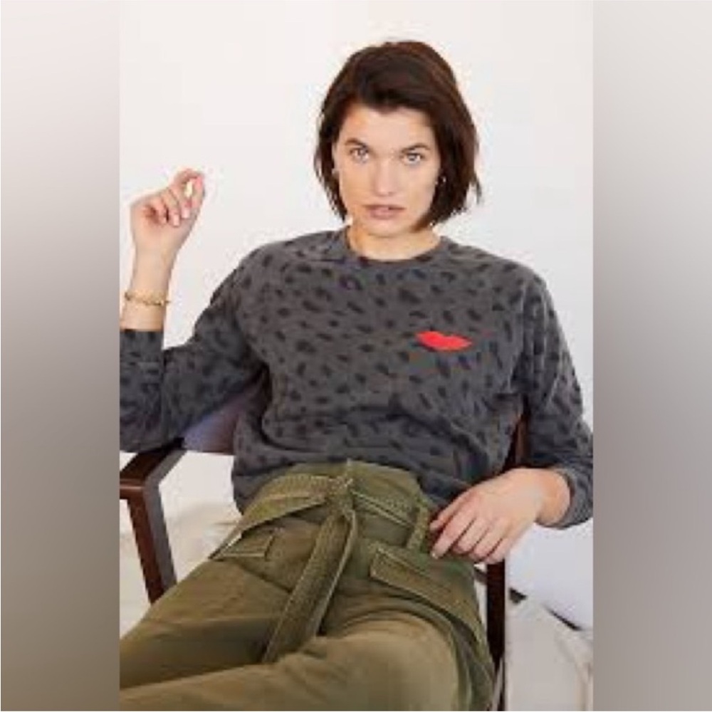 Clare V Gray and Red Sweatshirt